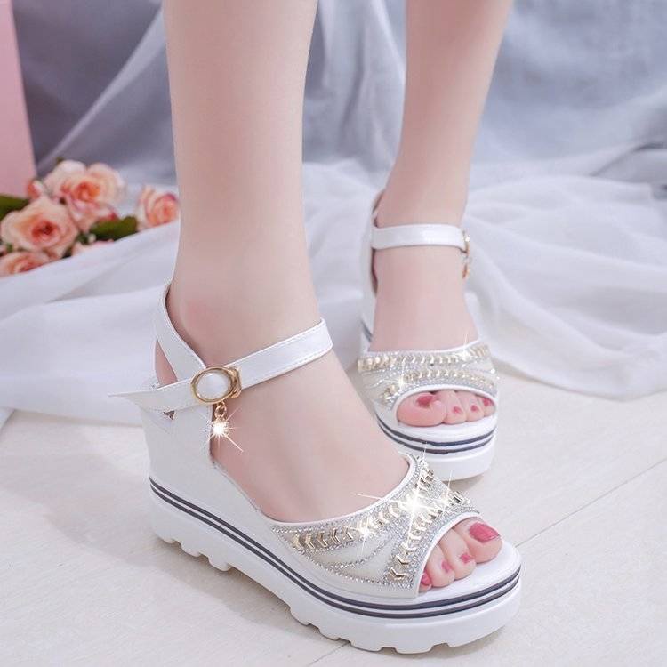 Giày Sandal Đế Xuồng Dày Phong Cách Hàn Quốc Thời Trang Xuân Hè Hàng Mới Dành Cho Học Sinh