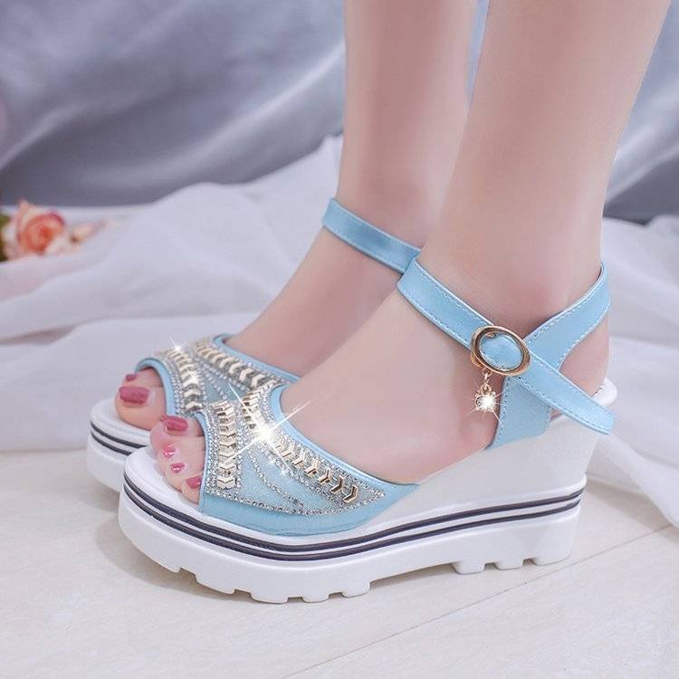 Giày Sandal Đế Xuồng Dày Phong Cách Hàn Quốc Thời Trang Xuân Hè Hàng Mới Dành Cho Học Sinh