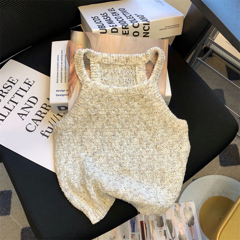 Jiashucheng Áo Dệt Kim Hai Dây Ngắn Cắt Vai Ôm Dáng Màu Xanh Lá Quyến Rũ Thời Trang Mùa Hè Nóng Bỏng Dành Cho Nữ