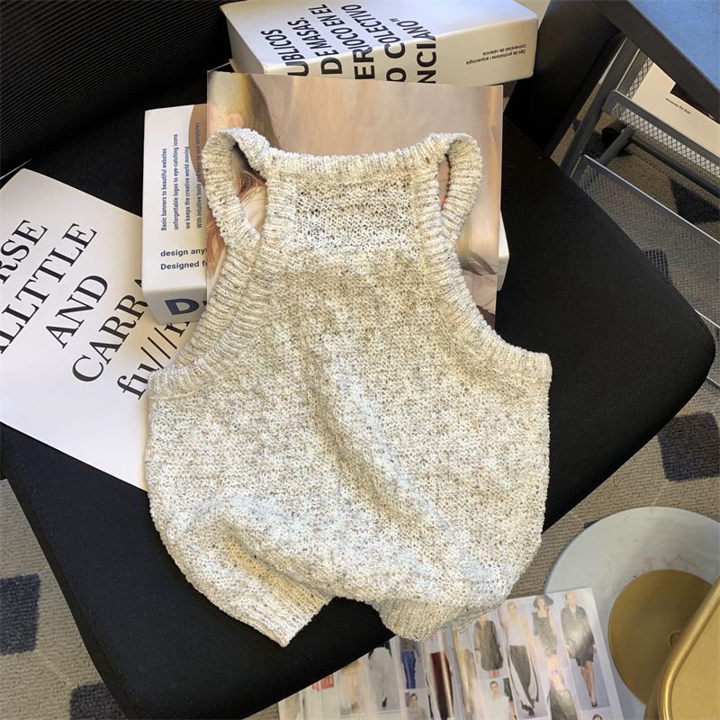 Jiashucheng Áo Dệt Kim Hai Dây Ngắn Cắt Vai Ôm Dáng Màu Xanh Lá Quyến Rũ Thời Trang Mùa Hè Nóng Bỏng Dành Cho Nữ