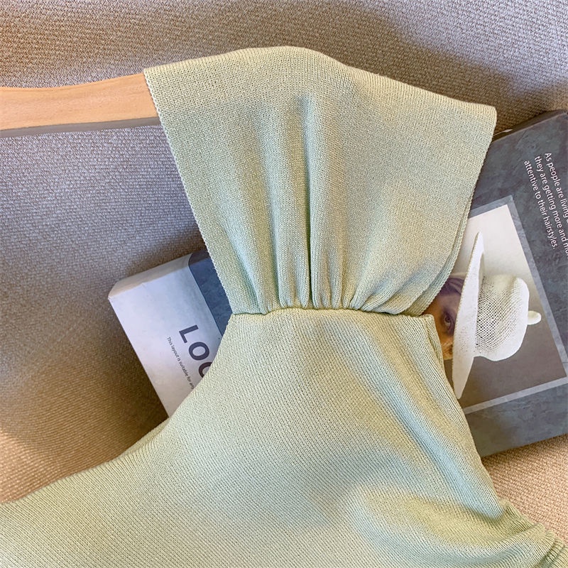 Jiashucheng Áo Sweater Dáng Ôm Xếp Ly Nhẹ Nhàng Thiết Kế Niche Mùa Hè Cho Nữ