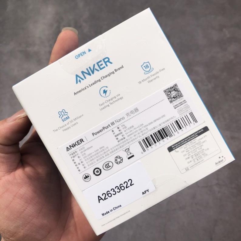 Củ Sạc Anker PowerPort 3 Nano 20W IQ3 A2633 Chính Hãng | BigBuy360 - bigbuy360.vn