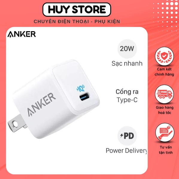 Củ Sạc Anker PowerPort 3 Nano 20W IQ3 A2633 Chính Hãng