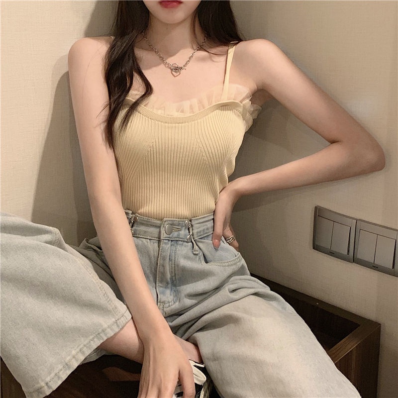 Jiashucheng Áo Hai Dây Màu Đen Phong Cách Pháp Thời Trang Mùa Xuân Cho Nữ