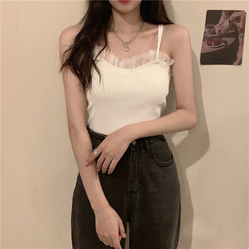 Jiashucheng Áo Hai Dây Màu Đen Phong Cách Pháp Thời Trang Mùa Xuân Cho Nữ