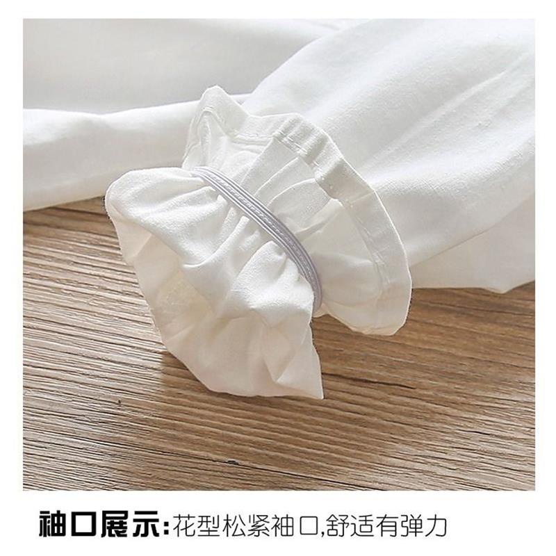 Áo Sơ Mi Trắng Tay Dài Cổ Búp Bê Phối Ren Phong Cách Phương Tây Dành Cho Bé Gái