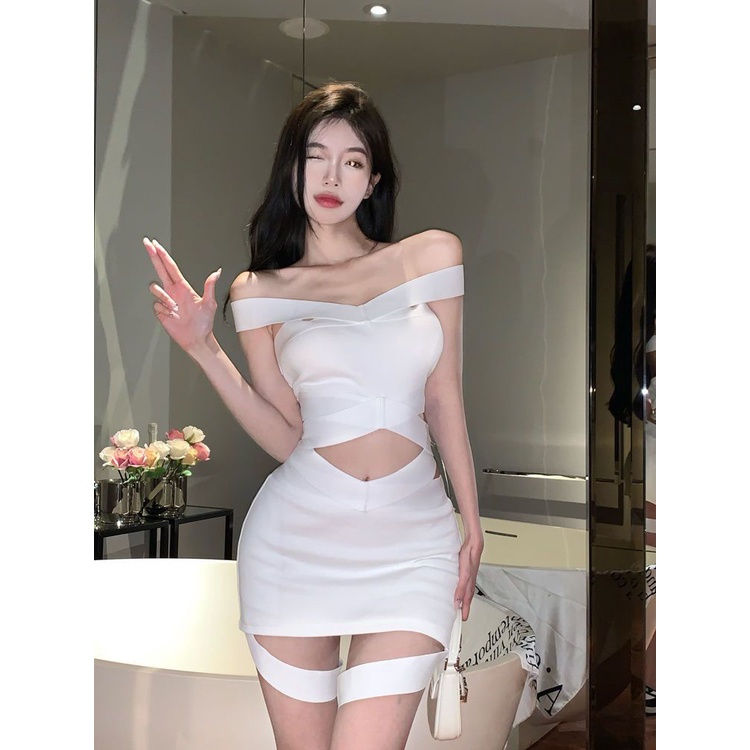 Jiashucheng Bộ Áo Lửng Sát Nách Dáng Ôm Phối Chân Váy Ngắn Chéo Thời Trang Cho Nữ