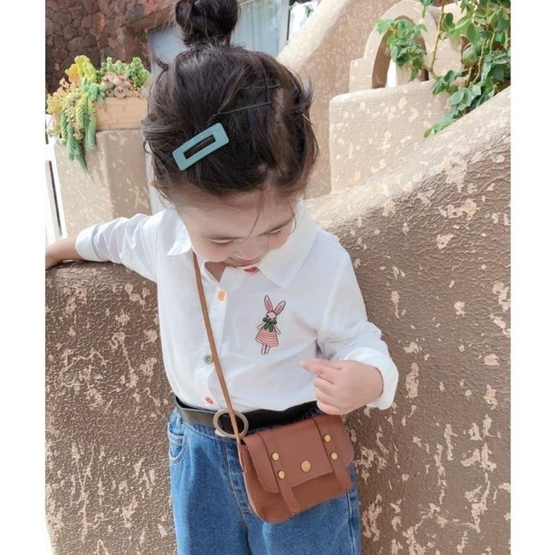 Áo Sơ Mi Trắng Tay Dài Thêu Họa Tiết Xinh Xắn Thời Trang Mùa Xuân Cho Bé Gái