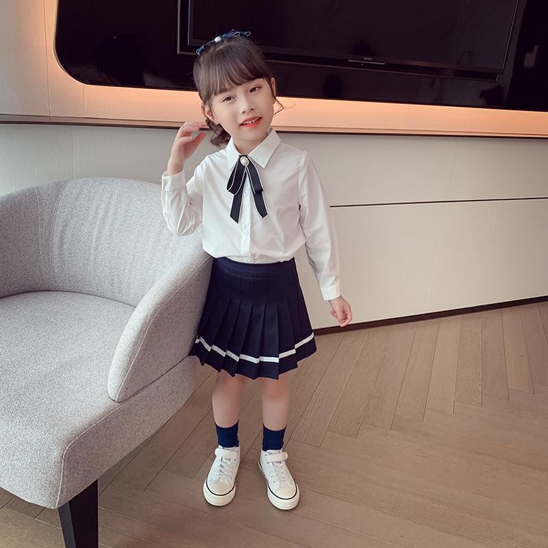 Áo Sơ Mi Trắng Tay Dài In Hình Chú Ong Nhỏ Thời Trang Cho Bé Gái