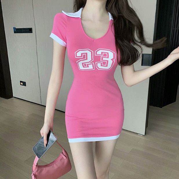 Jiashucheng Đầm Thể Thao Ngắn Tay Dáng Ôm Thời Trang Mới Cho Nữ