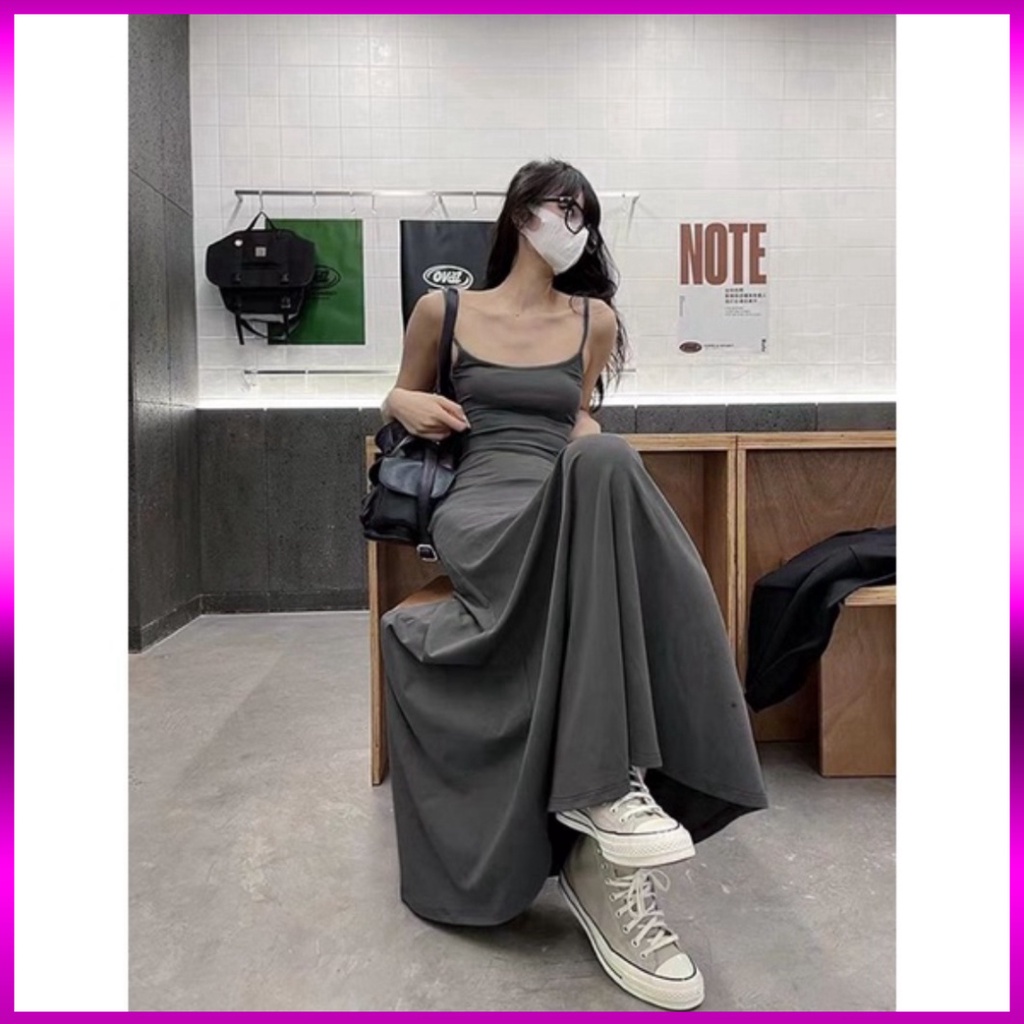Đầm Maxi Nữ Hai Dây, Dáng Dài 3 Màu Thun Tăm Lạnh Cực Tôn Dáng ( Có bigsize) HD001 Hot 2023 | BigBuy360 - bigbuy360.vn