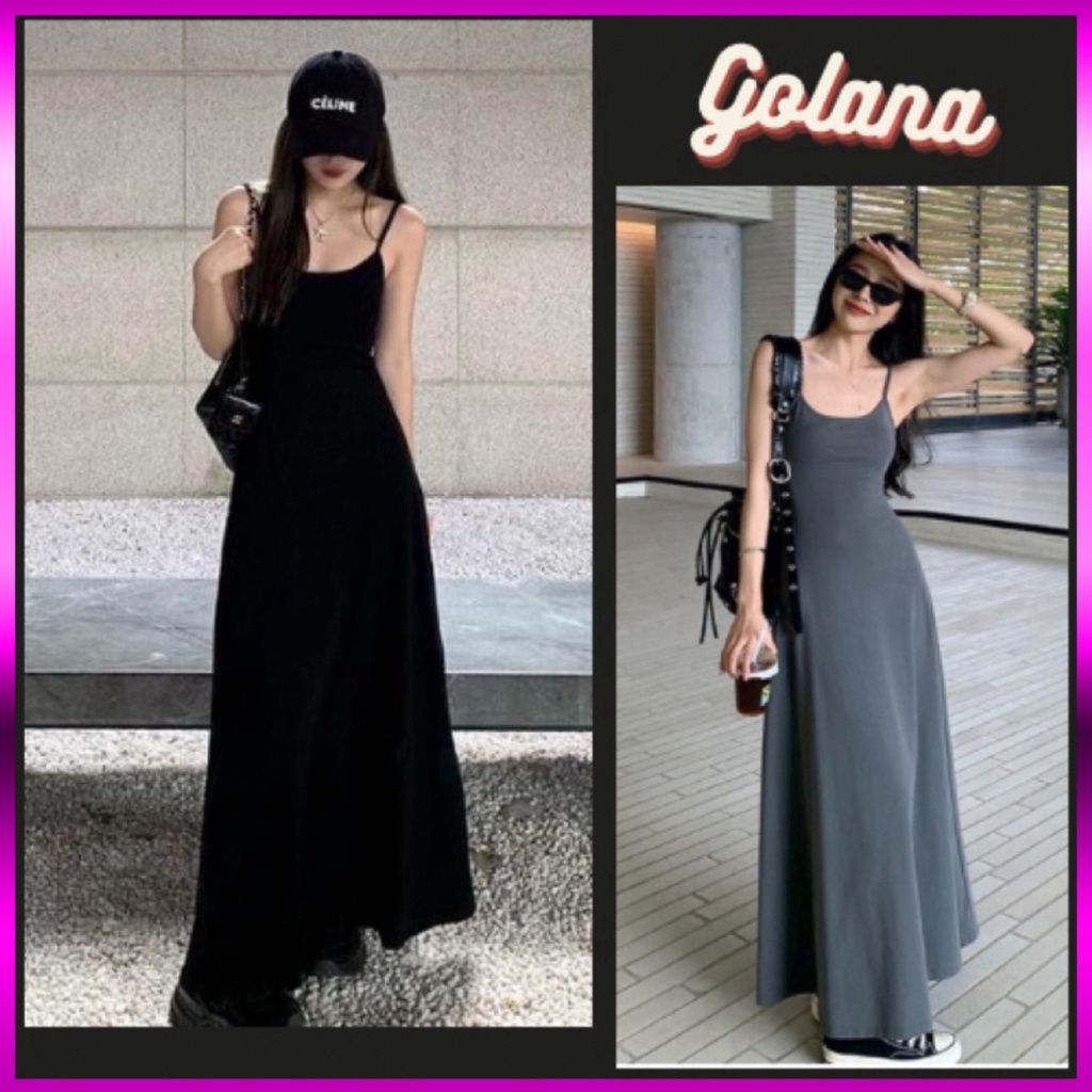 Đầm Maxi Nữ Hai Dây, Dáng Dài 3 Màu Thun Tăm Lạnh Cực Tôn Dáng ( Có bigsize) HD001 Hot 2023 | BigBuy360 - bigbuy360.vn