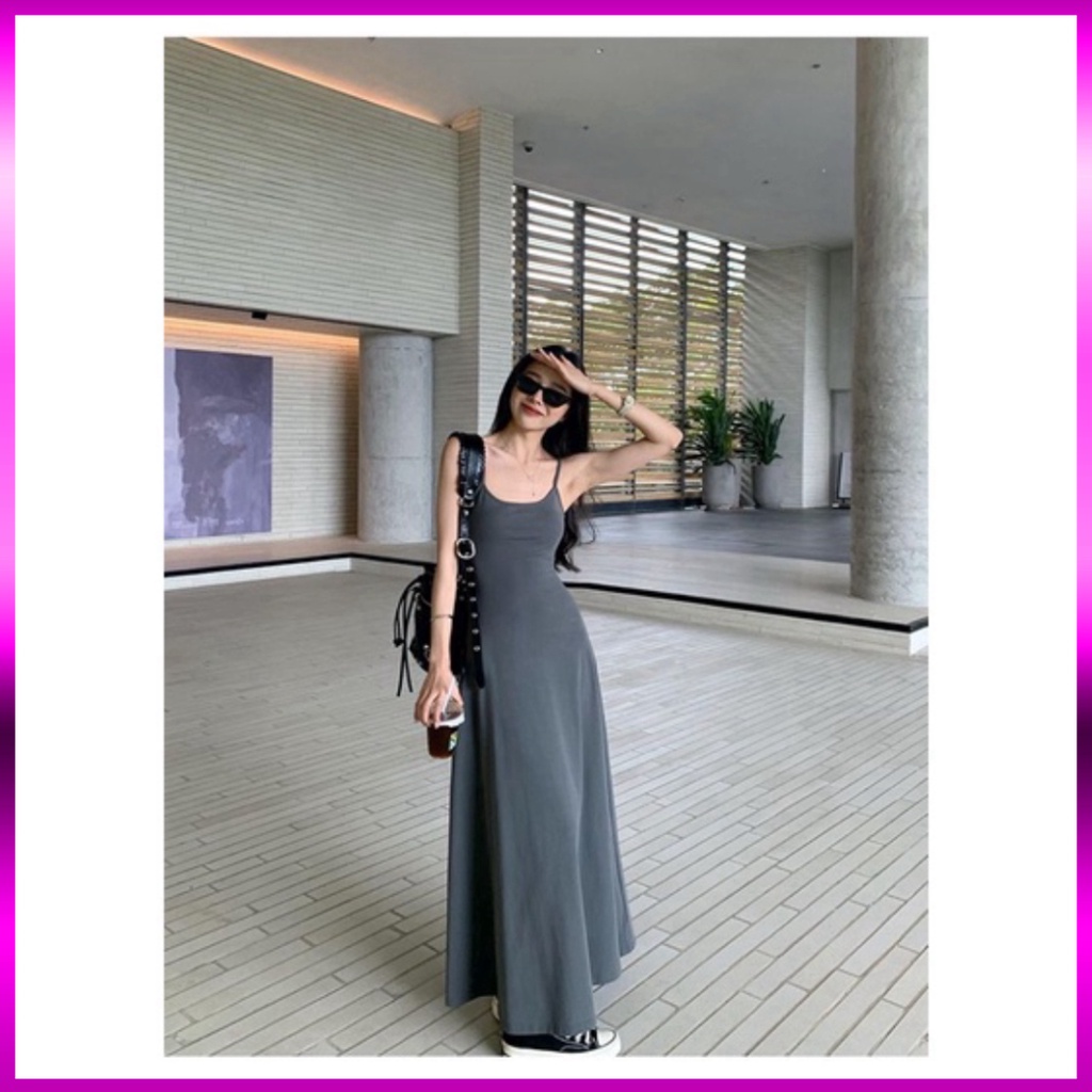 Đầm Maxi Nữ Hai Dây, Dáng Dài 3 Màu Thun Tăm Lạnh Cực Tôn Dáng ( Có bigsize) HD001 Hot 2023 | BigBuy360 - bigbuy360.vn