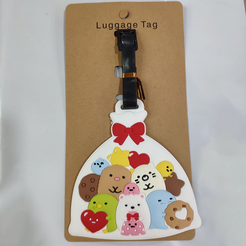 Thẻ Đánh Dấu Hành Lý Bằng Cao Su pvc Mềm In Hoạt Hình sumikkogurashi Dễ Thương