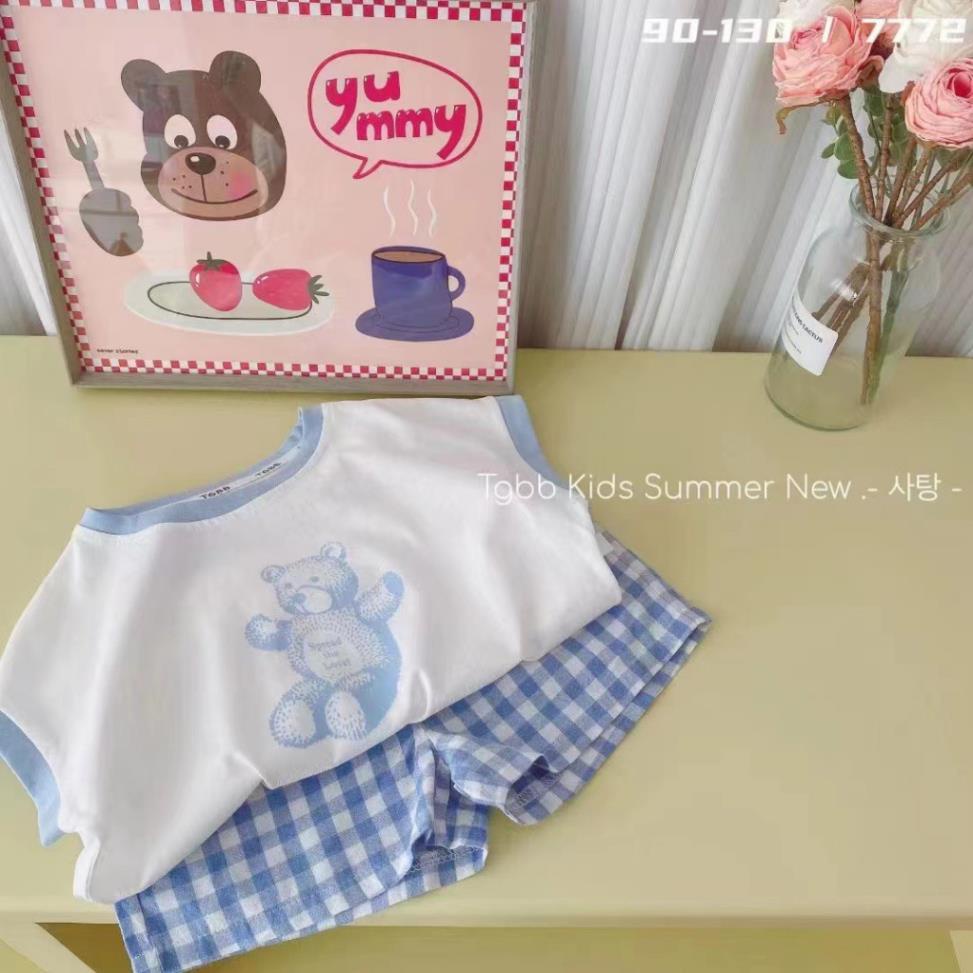 Dory House -   Bộ Short Caro Cho Bé Trai Bé Gái Hàng Quảng Châu Cao Cấp