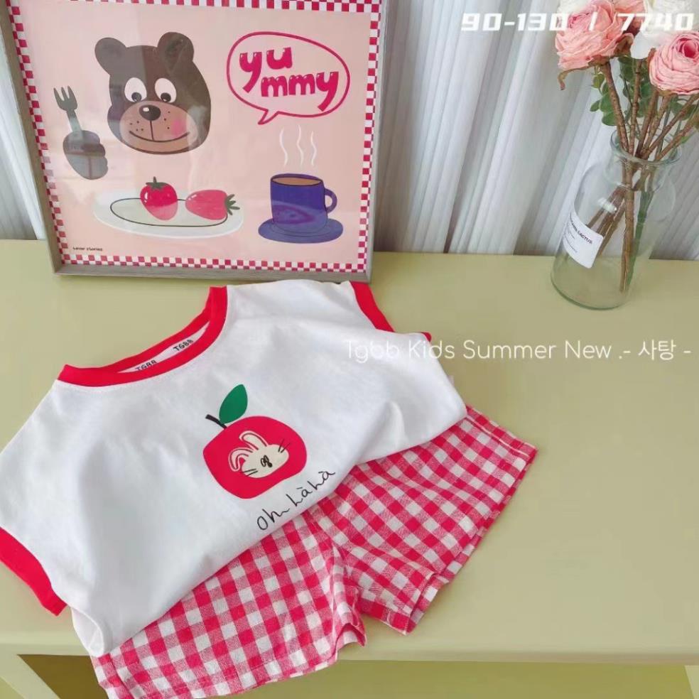 Dory House -   Bộ Short Caro Cho Bé Trai Bé Gái Hàng Quảng Châu Cao Cấp