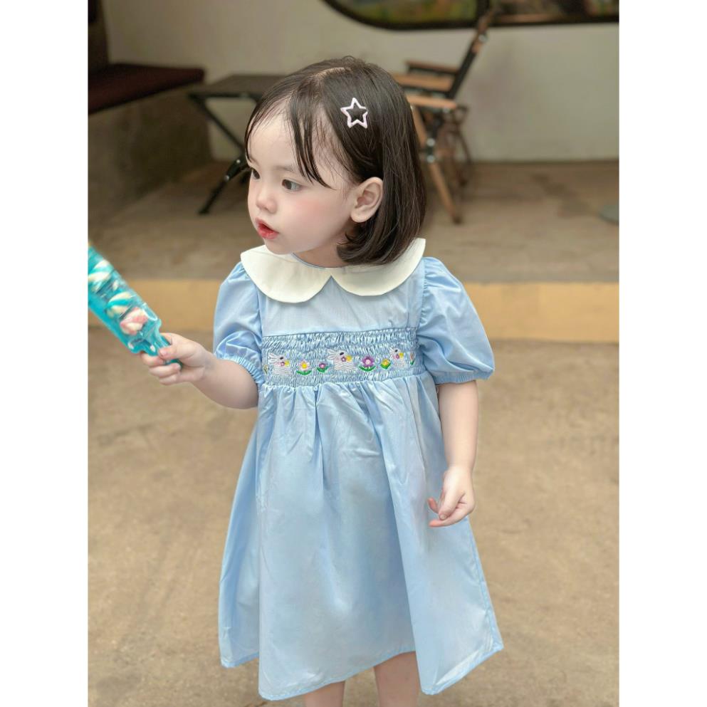 Dory House -   Váy Bé Gái Cổ Sen Thêu Thỏ