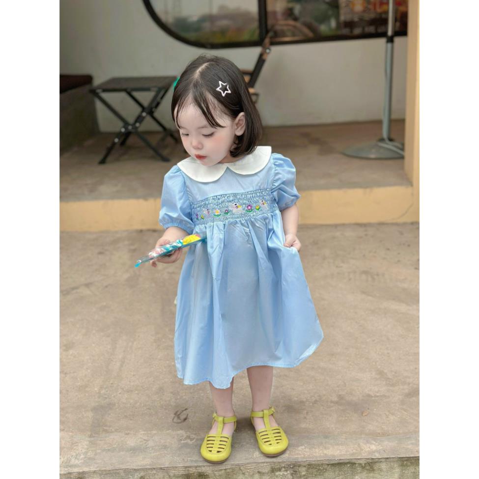 Dory House -   Váy Bé Gái Cổ Sen Thêu Thỏ