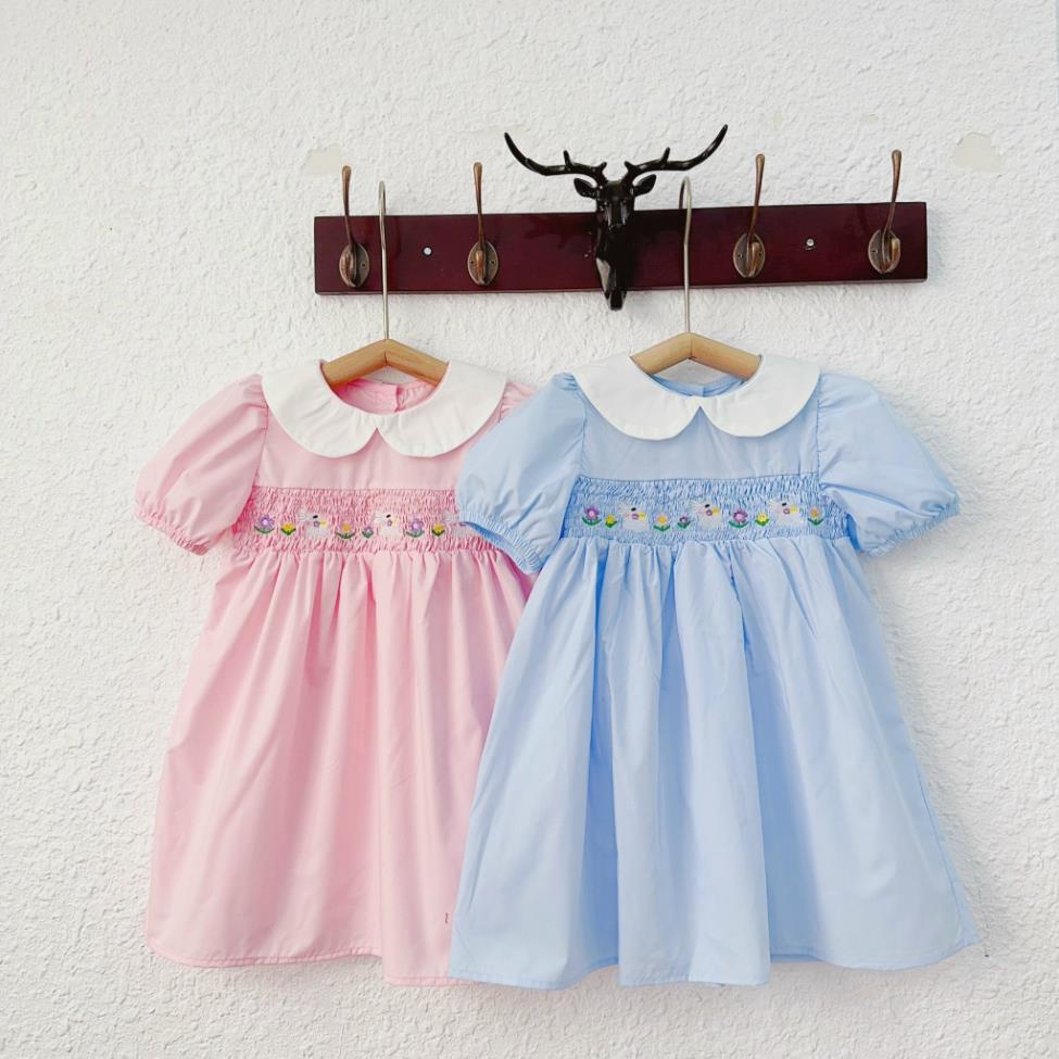 Dory House -   Váy Bé Gái Cổ Sen Thêu Thỏ