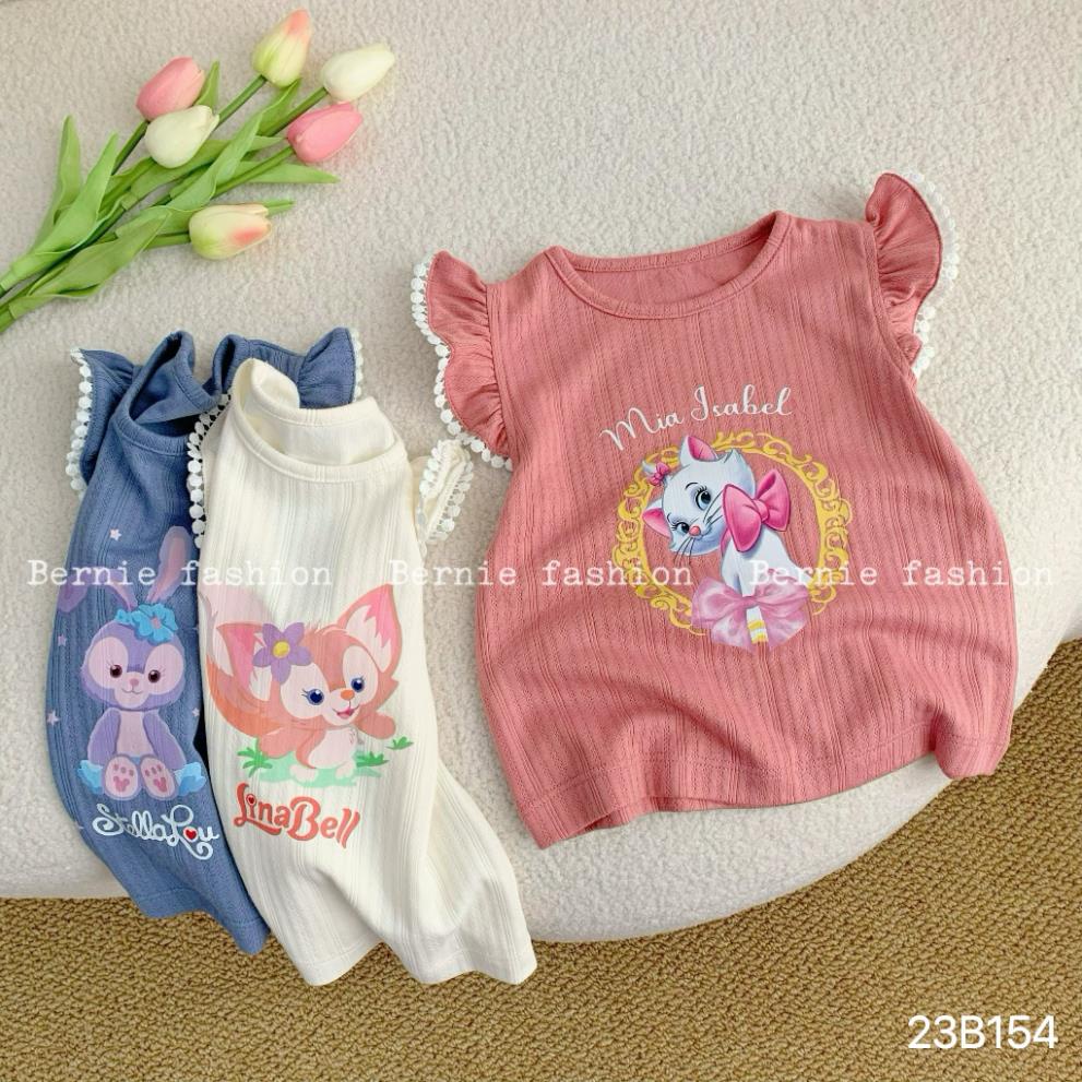 Dory House -   Bộ Short Cánh Tiên Cotton Gân Thông Hơi In Hình Hoạt Hình Cho Bé Gái Bernie