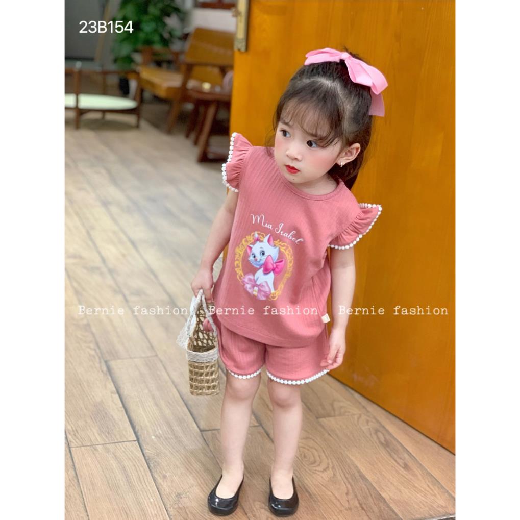 Dory House -   Bộ Short Cánh Tiên Cotton Gân Thông Hơi In Hình Hoạt Hình Cho Bé Gái Bernie