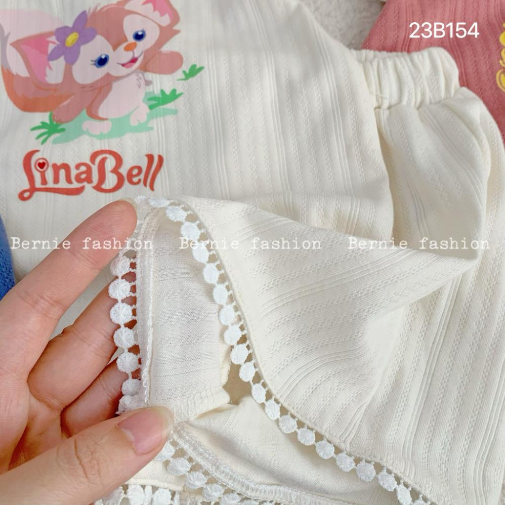 Dory House -   Bộ Short Cánh Tiên Cotton Gân Thông Hơi In Hình Hoạt Hình Cho Bé Gái Bernie