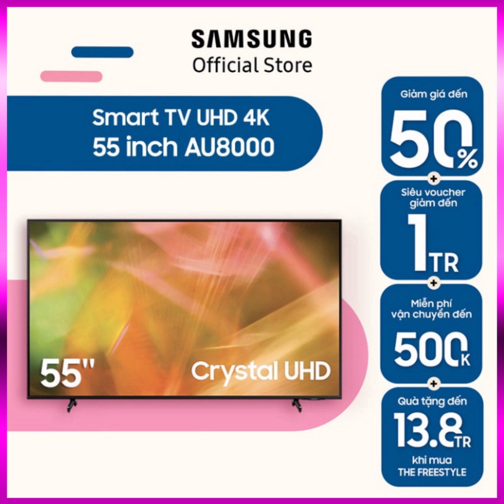 -  Smart Tivi Samsung Crystal UHD 4K 55 inch UA55AU8000KXXV-- Miễn phí lắp đặt . Khuyến mãi lớn | BigBuy360 - bigbuy360.vn