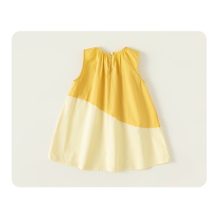 Dory House -   Váy Bé Gái Vải Thô Cotton Mềm Phối 2 Màu Form Rộng Thoải Mái Hàng Quảng Châu Cao Cấp