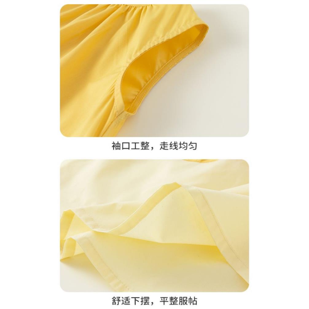 Dory House -   Váy Bé Gái Vải Thô Cotton Mềm Phối 2 Màu Form Rộng Thoải Mái Hàng Quảng Châu Cao Cấp