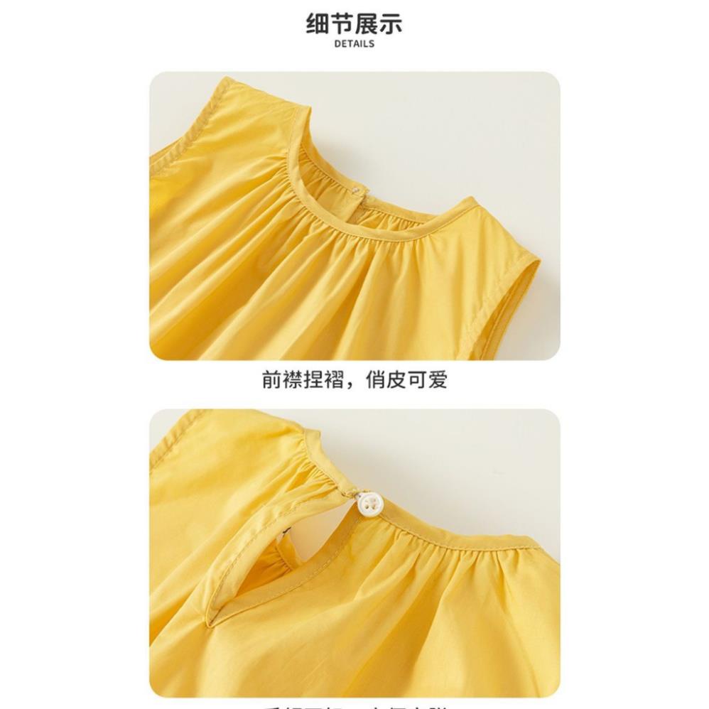 Dory House -   Váy Bé Gái Vải Thô Cotton Mềm Phối 2 Màu Form Rộng Thoải Mái Hàng Quảng Châu Cao Cấp