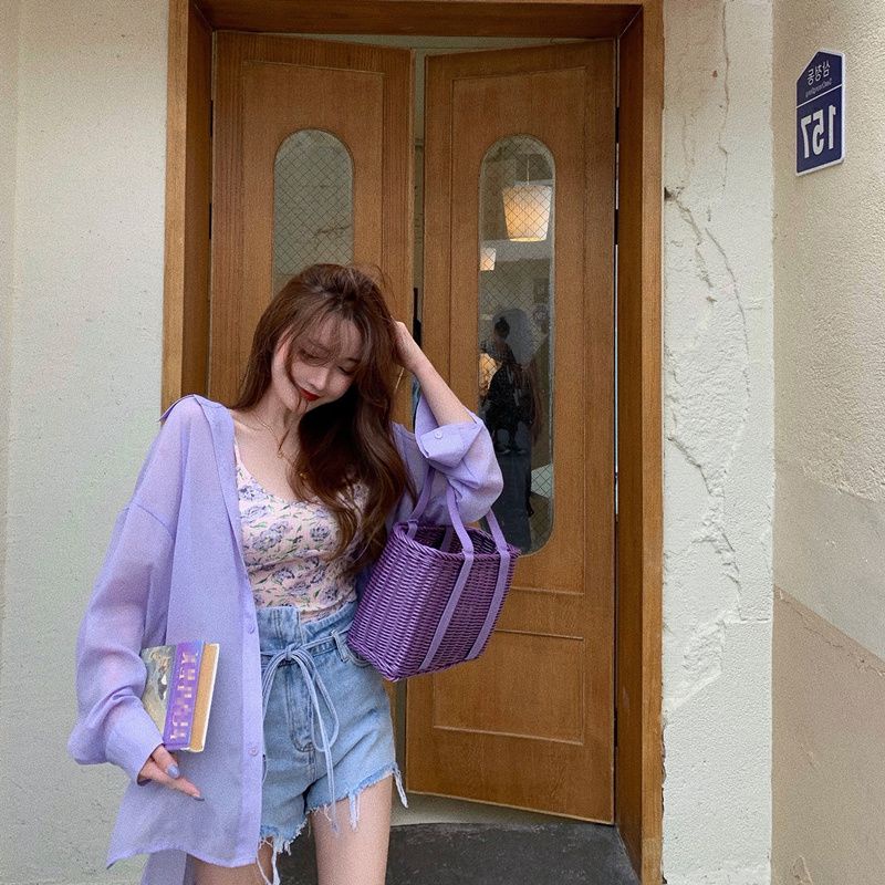 Jiashucheng Áo Khoác Cardigan Chiffon Mỏng Dáng Rộng Chống Nắng Dễ Phối Đồ Thời Trang Mùa Hè Cho Nữ