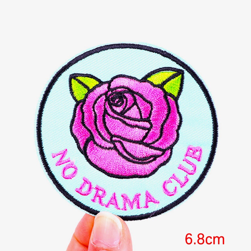 Patch vải ủi nhiệt thêu logo hình cầu vòng chữ thêu độc đáo dễ thương sticker H80