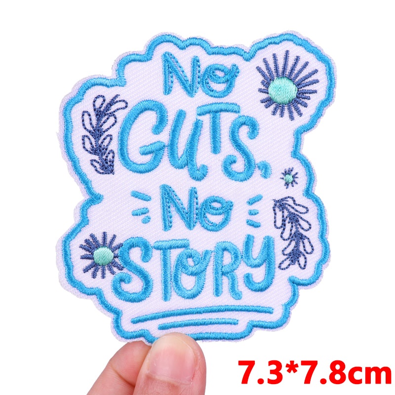 Patch vải ủi nhiệt thêu logo hình cầu vòng chữ thêu độc đáo dễ thương sticker H80