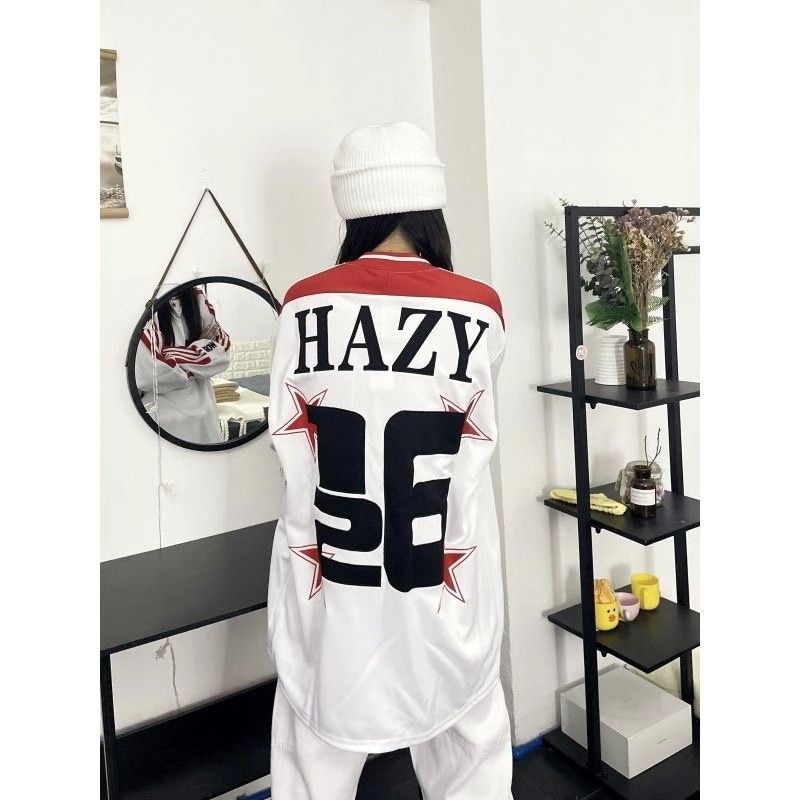 Jiashucheng Áo Thun Bóng Chày Tay Dài In Chữ Jiashucheng Phong Cách Đường Phố Mỹ Thời Trang Mùa Hè Cho Nam Và Nữ