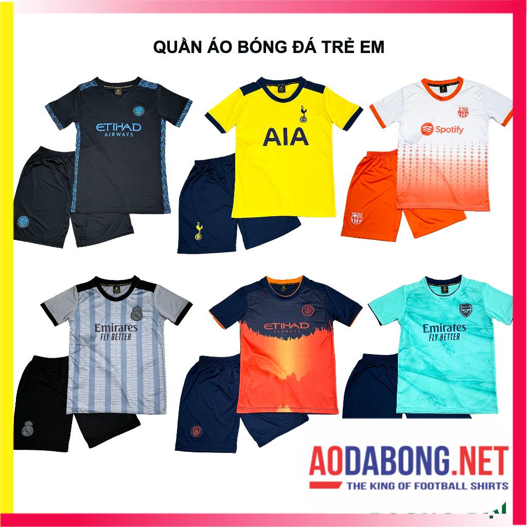Quần Áo Bóng Đá Trẻ Em, Đồ Đá Banh Cho Bé Siêu Cưng Nhiều Mẫu Thun Lạnh Cao Cấp Không Nhăn Không Xù Lông