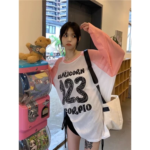 Jiashucheng Áo Thun Lụa Lạnh Mỏng Tay Dài Dáng Rộng Phong Cách Mới Mùa Hè Cho Nữ