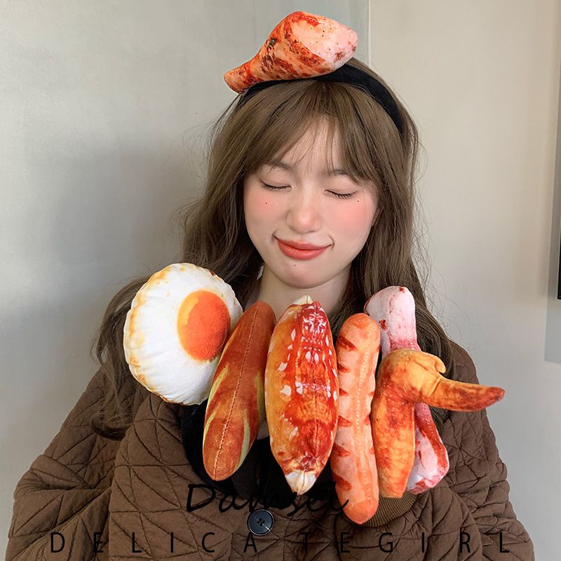 Băng Đô Cài Tóc Rửa Mặt Áp Suất Xúc Xích Thịt Gà Sáng Tạo Vui Nhộn Thời Trang Cho Nữ