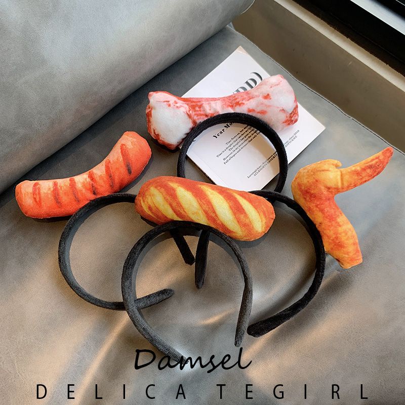 Băng Đô Cài Tóc Rửa Mặt Áp Suất Xúc Xích Thịt Gà Sáng Tạo Vui Nhộn Thời Trang Cho Nữ