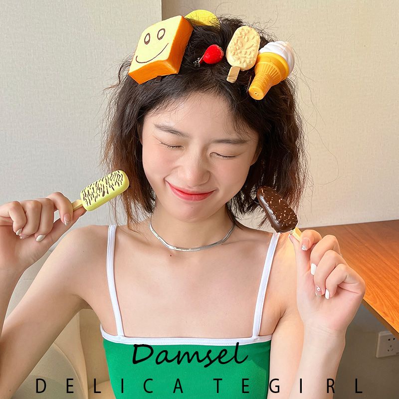 Kẹp Tóc Hình Que Kem / Thức Ăn Độc Đáo Dễ Thương Vui Nhộn Cho Bé Gái
