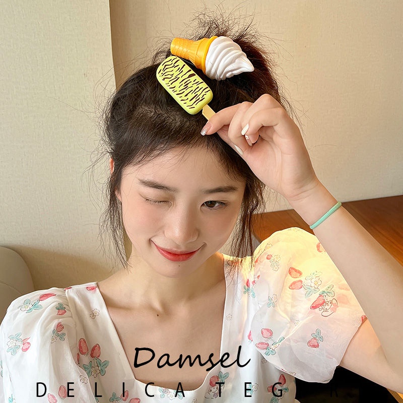 Kẹp Tóc Hình Que Kem / Thức Ăn Độc Đáo Dễ Thương Vui Nhộn Cho Bé Gái