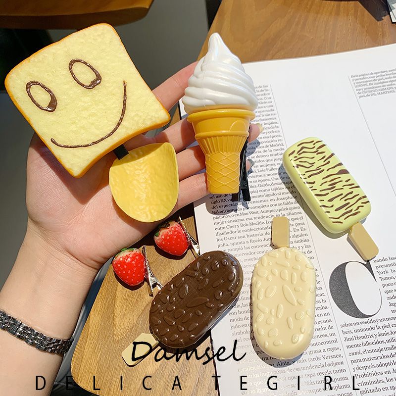 Kẹp Tóc Hình Que Kem / Thức Ăn Độc Đáo Dễ Thương Vui Nhộn Cho Bé Gái