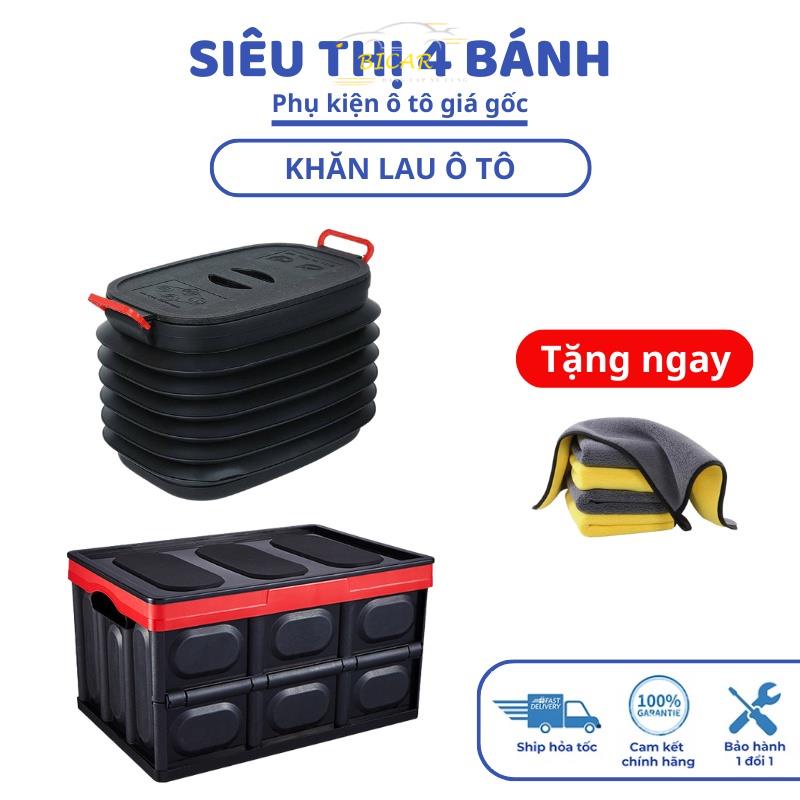 Thùng đựng đồ xe ô tô gấp gọn dạng hộp đa năng để cốp  xe hơi có nắp Sieuthi4banh | BigBuy360 - bigbuy360.vn