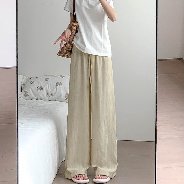 Jiashucheng Quần Dài Ống Rộng Bằng Vải Cotton Lanh Mỏng Màu Nâu Phong Cách Nhật Bản Thời Trang Mùa Hè Dành Cho Nữ