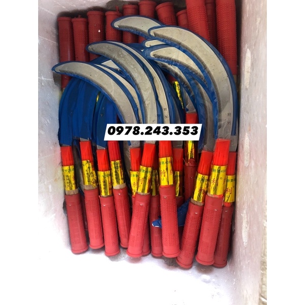 Liềm răng cưa cán đỏ cắt lúa - cắt rau hàng chuẩn xịn sắc bén