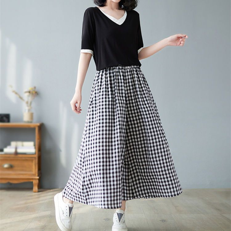 Jiashucheng Quần Culottes Ống Rộng Họa Tiết Kẻ Sọc Phong Cách Nhật Bản Thời Trang Mùa Hè Mới Cho Nữ