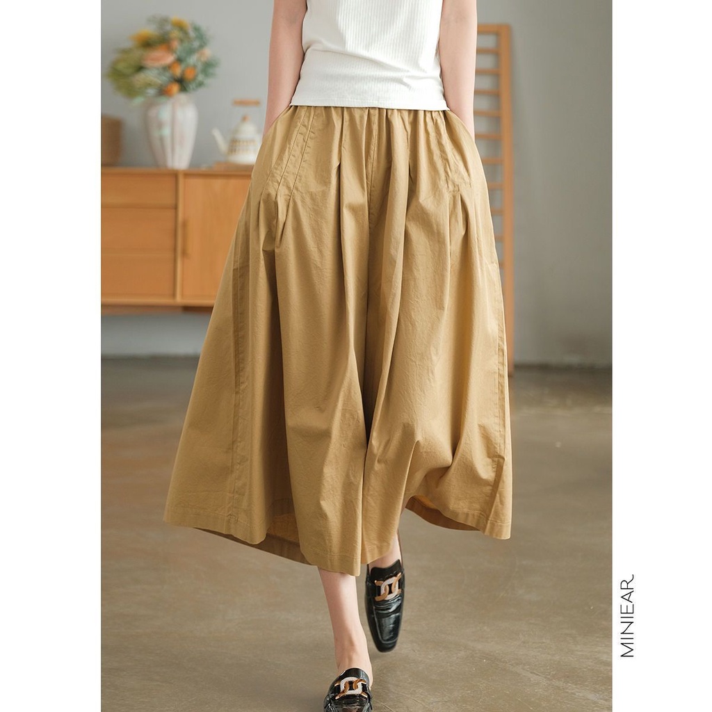 Jiashucheng Hàng Mới Về Quần Lửng Màu Trơn Thời Trang Hè Năng Động Cho Nữ