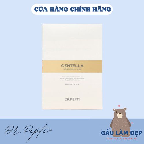 Mặt Nạ Dr.Pepti Centella Moist Energy Mask Cấp Ẩm, Trẻ Hóa Và Làm Dịu Da - Full Hộp ( 7 Miếng )