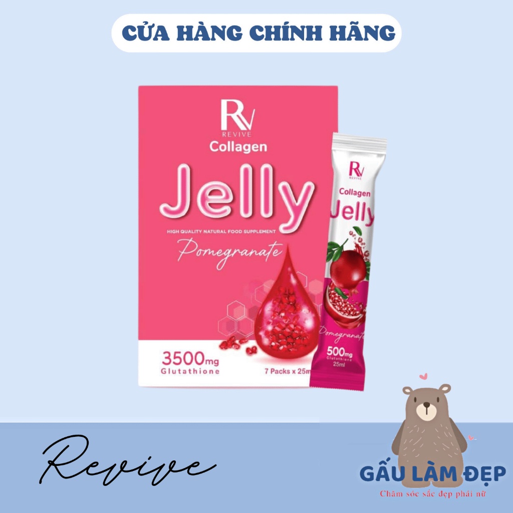 Thạch Lựu Trắng Da Jelly Collagen Thụy Sĩ Revive - Lẻ 1 gói