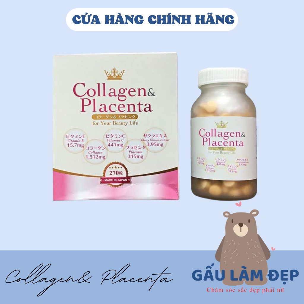 Viên Uống Hỗ Trợ Chống Lão Hóa Trắng Da Collagen & Placenta 5in1 Nhật 270 viên