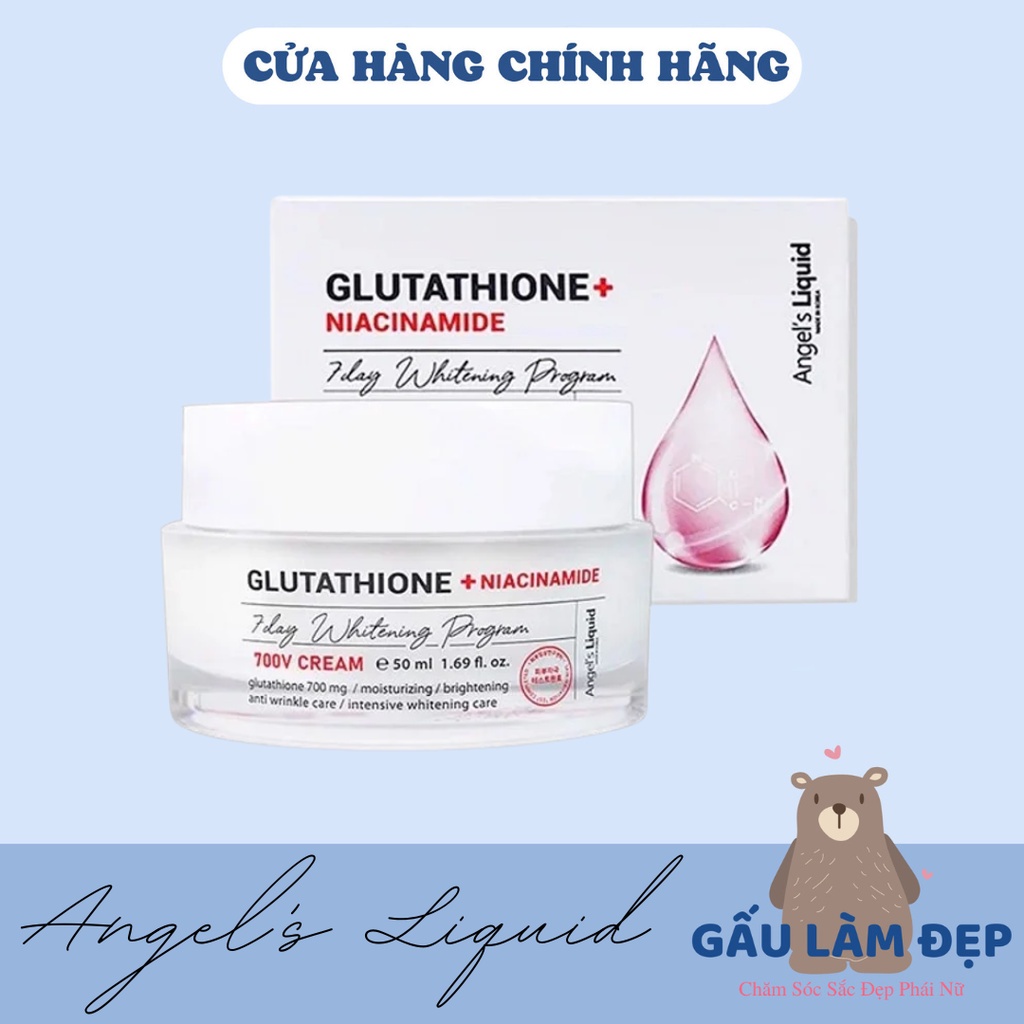 Kem Dưỡng Trắng Mờ Thâm 7day Glutathione+ Niacinamid Angel's Liquid- 50ml